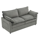 Modern Loveseat Sofa, Upholstered Couch With Side Storage Pockets