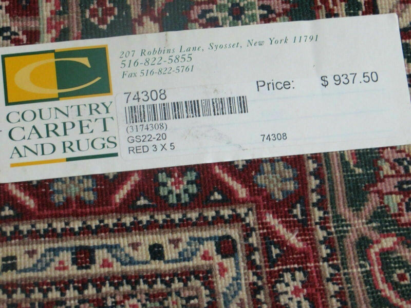 3' X 5' Vintage Fine Handmade Indian Amritsar Wool Silk Rug Nice