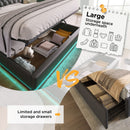 Upholstered Bed, 360 Surround LED Function, Remote Control, Hydraulic Storage Bed With USB, Type-C Charging (Without Mattress) by HouseOfZazla