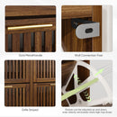 Medieval Modern Shoe Cabinet With 2 Flip Drawers And Fence Design by Unique Piece Furniture