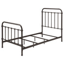 Twin Panel Bed With Ornate Design - Bronze