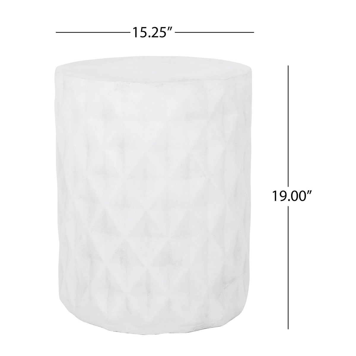 Outdoor Lightweight Concrete Side Table - Antique White, photo 9 of 10