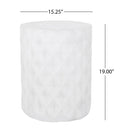 Outdoor Lightweight Concrete Side Table - Antique White by HouseOfZazla
