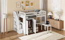 Loft Bed With Stairs, Bookshelf, Drawers, Desk & Wardrobe, Space Saving Multifunctional Furniture by HouseOfZazla