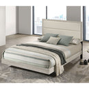 Strout - Queen Panel Bed With Upholstered Headboard - Rustic by HouseOfZazla