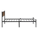 ModerMetal Bedframe With Wood Panel Headboard by HouseOfZazla
