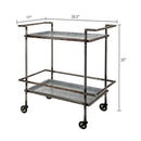 Percy Galvanized Metal Bar Cart - Gray by Unique Piece Furniture