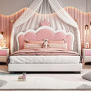 Upholstered Princess Platform Bed With Crown Headboard