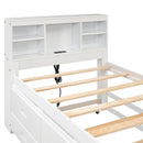 Platform Bed With Storage Headboard, USB, Trundle And 3 Drawers by HouseOfZazla