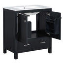 Bathroom Vanity With Single Sink, Combo Cabinet Undermount Sink, Bathroom Storage Cabinet With Two Doors And A Drawer, Soft Closing, Multifunctional Storage, Solid Wood Frame by HouseOfZazla