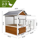 77"Large outdoor chicken coop Wooden chicken coop, duck coop with nest box, bird cage, rabbit cage - waterproof PVC board (yellow brown gradient 80)L