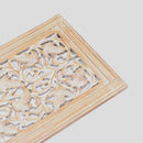 Floral Hand Carved Mandala Rectangular Wall Decor Accent - Gold / White by Unique Piece Furniture
