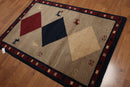 4' x 6' Hand knotted 100% wool Traditional Gaabbeh full Pile area rug Camel