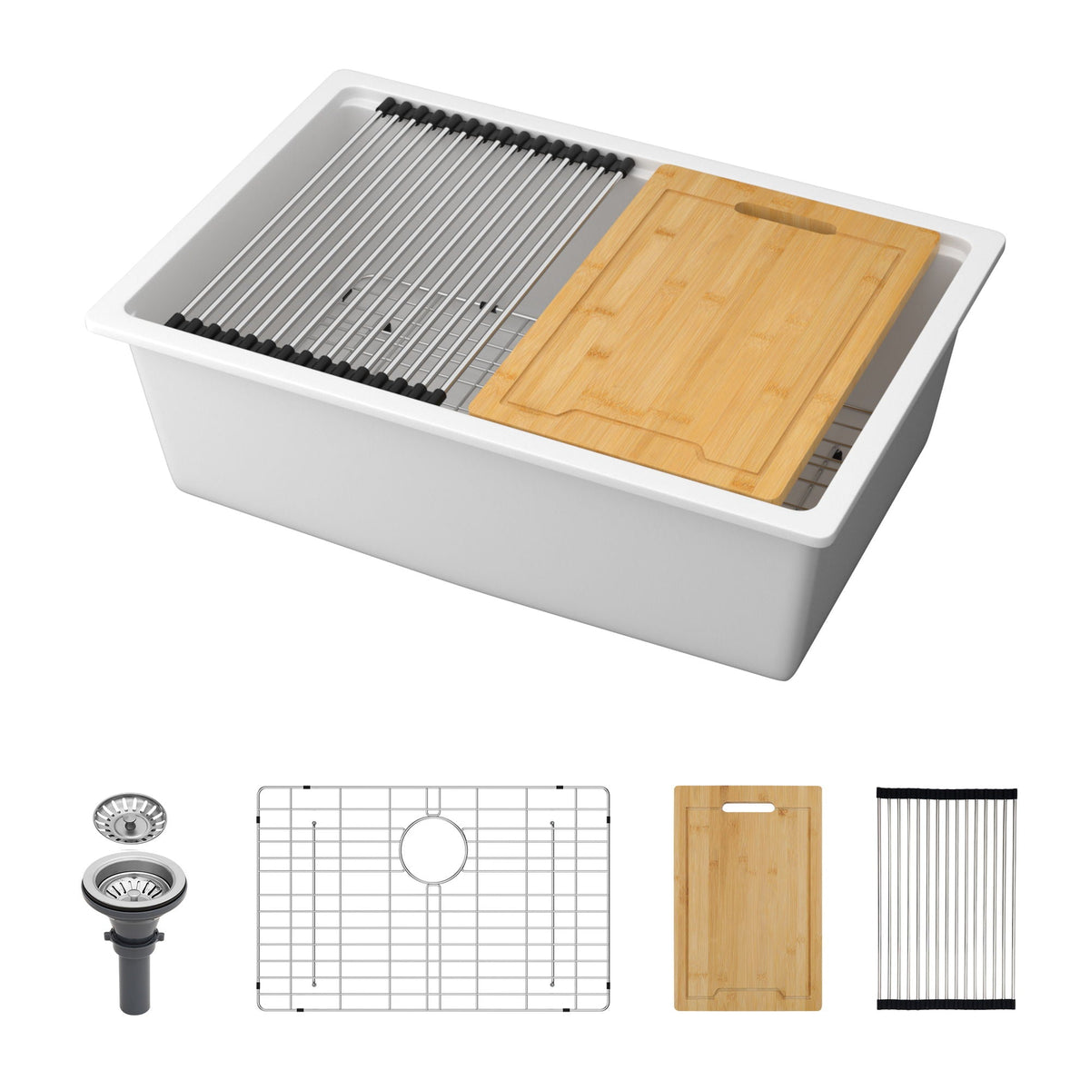 Quartz Kitchen Sink, Composite Workstation, Undermount, photo 2 of 16