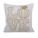 Love Pumpkin Embroidered Throw Pillow - Natural by HouseOfZazla