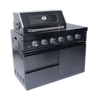 Black Gas Grill Four Burners Grill-B Stainless Steel Outdoor Kitchen Islands