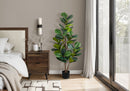 49" Tall Artificial Plant Fiddle Tree with Real Touch Leaves by HouseOfZazla