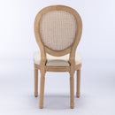 A&A French Style Solid Wood Frame Dining Chairs Set of 2