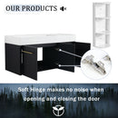 Modern Chestnut Wall Mounted Bathroom Vanity With Left Resin Sink And Storage Rack - Black Chestnut by HouseOfZazla
