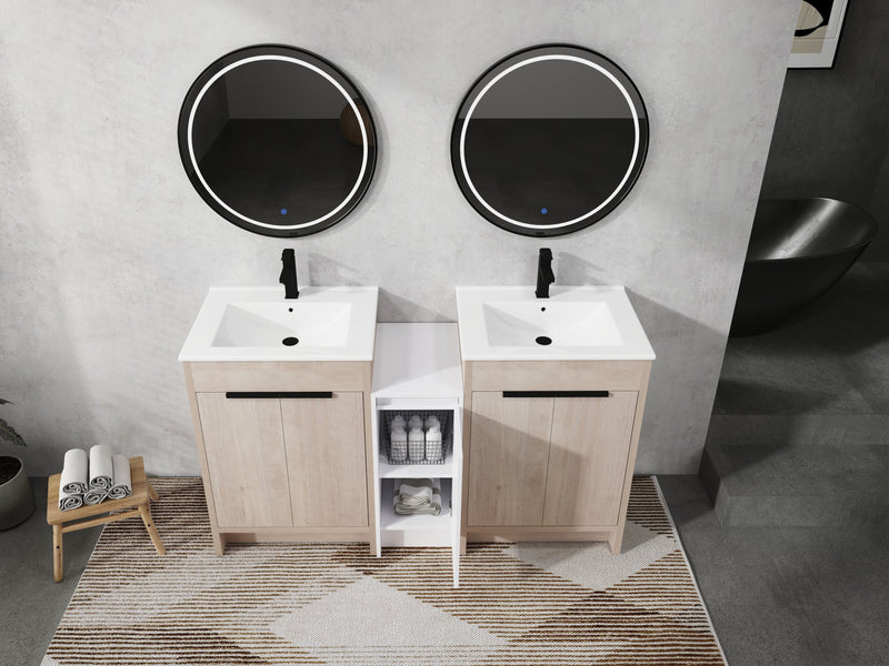 60 Inch Freestanding Bathroom Vanity with Ceramic Sink, photo 9 of 10