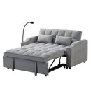 Modern Loveseat Futon Sofa With Pullout Bed, Adjustable Reclining Backrest, Toss Pillows by HouseOfZazla