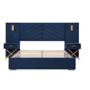Comfortable Upholstered Bed With Vertical Channel Tufted Wingback Headboard by HouseOfZazla