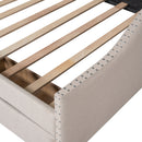 Upholstered Daybed With Two Drawers, Wood Slat Support by HouseOfZazla