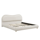 Upholstered Platform Bed Frame With Curved Headboard by HouseOfZazla