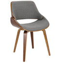 Fabrizzi - Mid-Century Modern Dining / Chair (Set of 2) - Walnut / Gray by HouseOfZazla