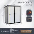 5X3Ft Outdoor Storage Shed Waterproof Resin Cabinet With Lockable Doors For Bikes And Patio Furniture - Black by HouseOfZazla
