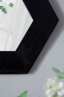 Hexagon Mirror With Natural Wood Frame, Wall Decor For Living Room Bathroom Hallway by HouseOfZazla