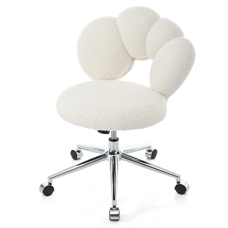 360Swivel Height Adjustable,Swivel Chair,Teddy fabric,home office chair