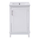 Modern Small Bathroom Vanity Cabinet With Ceramic Basin, Ample Storage, 1 Soft Close Door by Unique Piece Furniture