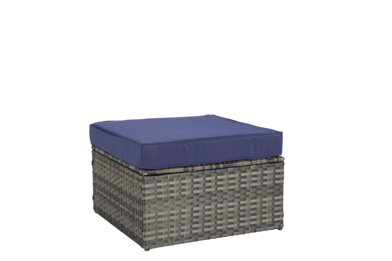 8 Piece Outdoor Patio Sofa Set, Sectional L- Shaped Patio Furniture Wicker Patio Conversation Set with Curved Sofa  Ottoman & Glass Top Table for Backyard Poolside