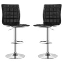 Waffle - Adjustable Bar Stool (Set of 2) - Black