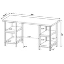 Salvaged - 4 Shelf Writing Desk With Hollow Board - Brown