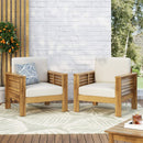 Set of 2 Outdoor Acacia Wood Club Chairs with Cushions by HouseOfZazla
