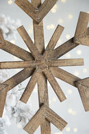 17.7" x 17.7" Large Fir Wood Snowflake Ornaments - Set of 2
