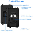 2 Pack Under Hood Ultrasonic Rodent Repeller Rodent Control Deterrent Chaser Blocker for Vehicle Indoor with Strobe Light 3 Power Supplies