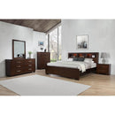 Queen Bed With Bookcase Headboard - Brown by HouseOfZazla