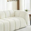 Quilted Cloud Sofa With Rounded Armrests And Piano Key Backrest Design by HouseOfZazla
