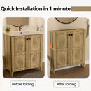 Folding Floor Cabinet With Ceramic Sink, Space Saving by Unique Piece Furniture
