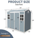Resin Outdoor Storage Shed With Two - Window And Double - Door, Plastic Shed With Floor For Gargen, Patio, Yard, Lawn by HouseOfZazla