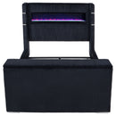 Tisdall Queen Flame Visualizer Wingback TV Bed Black