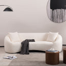 Curved 3 Seater Sofa For Living Room - White by HouseOfZazla