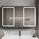 50x30 Inch LED Bathroom Medicine Cabinet Surface Mount Double Door Lighted Medicine Cabinet, Medicine Cabinets for Bathroom with Mirror Defogging, Dimmer Black