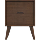 Alexandra - Night Stand With 2 Drawers - Walnut Brown by HouseOfZazla
