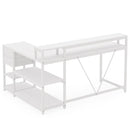 L-Shaped Home Office Desk With Monitor Riser, Drawers, And Storage Shelves by HouseOfZazla