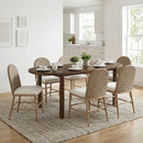 7 Pieces Modern Oval Dining Set, Rustic Farmhouse Solid Wood Kitchen Table Set for 6 by HouseOfZazla