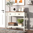 Farmhouse Style Console Table With 2 Drawers And Bottom Storage Shelf by HouseOfZazla